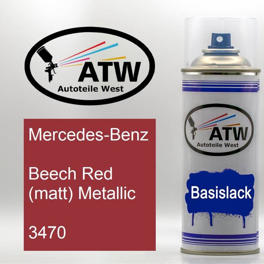 Mercedes-Benz, Beech Red (matt) Metallic, 3470: 400ml Sprühdose, von ATW Autoteile West.